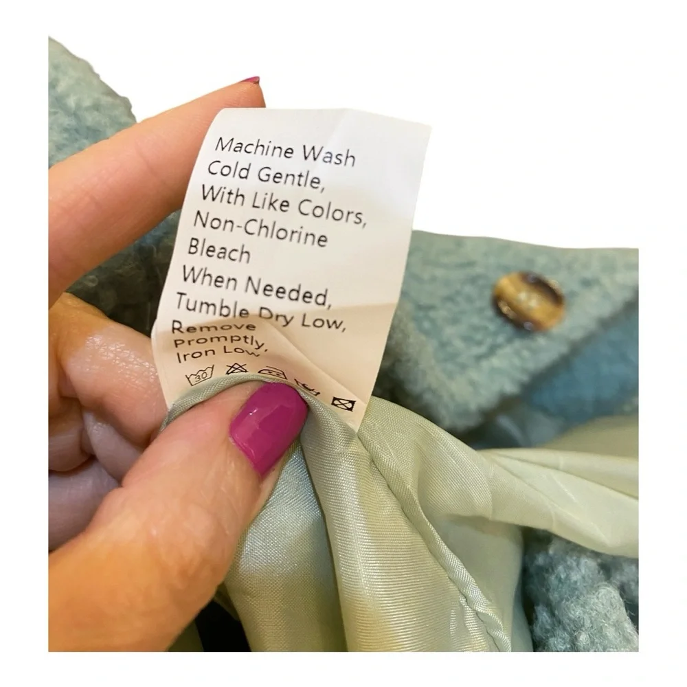 NEW! Pretty Garden Women's Green Cropped Sherpa Jacket Size Medium - Picture 7 of 8